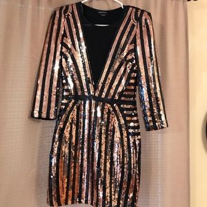 NWOT Bebe sequin mini dress.